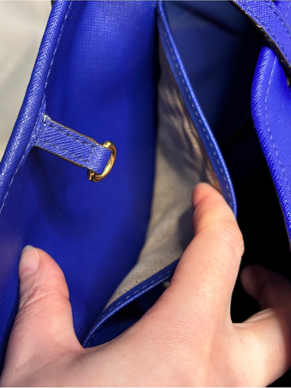 Michael Kors Large Unlined “Minimalist Travel” Tote in Blue with Gold Hardware - Picture 6 of 12